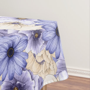 Lila Lilac Cream Florals Muster Tischdecke