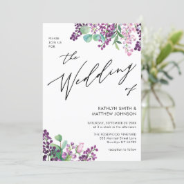 Lila Lilac-Flora-Aquarell Einladung