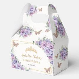 Lila Lilac Floral Butterfliegen Gold Tiara Gable Geschenkschachtel