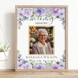 Lila Lilac Floral Foto Beerdigung gemeinsame Erinn Poster