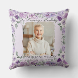 Lila Lilac Floral Foto Beerdigung in Love Memory Kissen