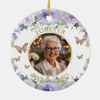 Lila Lilac Floral Love Memory Memorial Foto Keramik Ornament