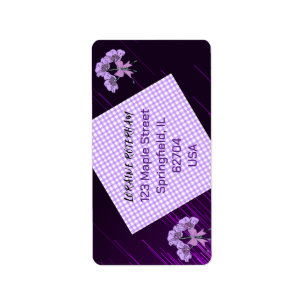 Lila Lilac Floral Muster Rücksendeadresse-Label Adressaufkleber