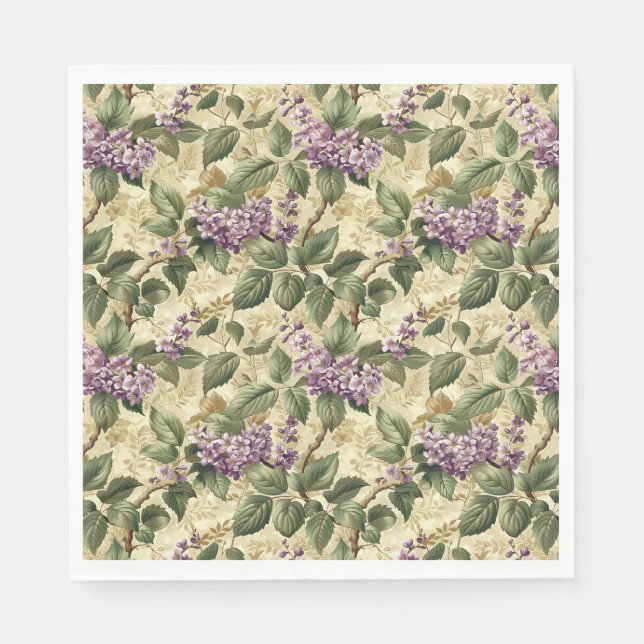 Lila Lilac Floral Party Paper Napkins Tableware Serviette (Vorderseite)