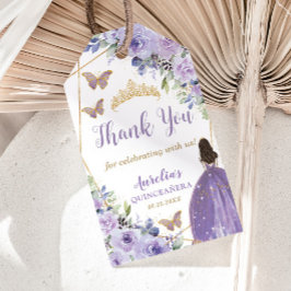 Lila Lilac Floral Princess Butterfly Quinceañera Geschenkanhänger