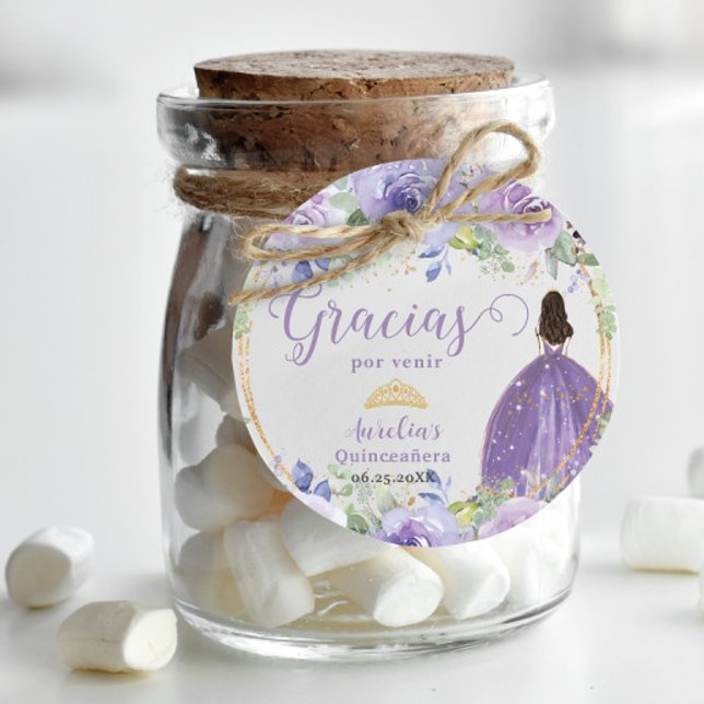 Lila Lilac Floral Quinceañera Princess Dress Geschenkanhänger (Von Creator hochgeladen)