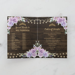 Lila Lilac Floral verzauberter Wald Quinceañera Programm