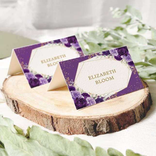 Lila Lilac Gold Rose Tischsitze Platzkarten Tischnummer (Von Creator hochgeladen)