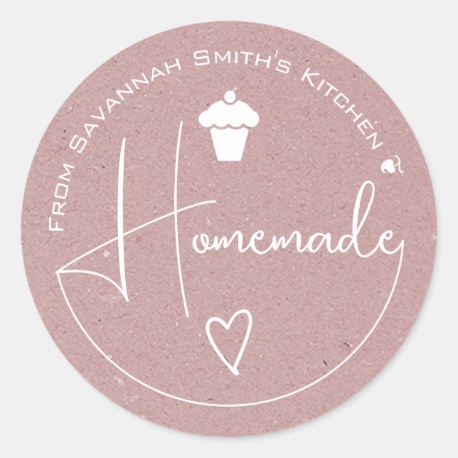 Lila Lilac hausgemacht aus der Küche von Kraft Runder Aufkleber (Vorderseite)