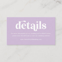 Lila Lilac-Hochzeitdetails