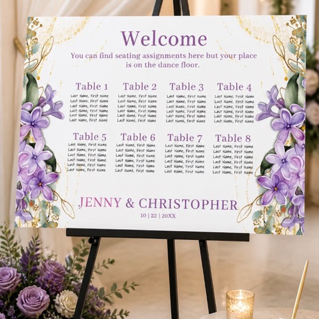 Lila Lilac-Hochzeitstabelle Poster (Von Creator hochgeladen)