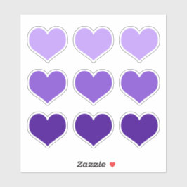 Lila Lilac Indigo Liebe Herz Goth Set 9 Aufkleber
