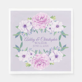 Lila Lilac Lavender Floral Personalisiert Wedding Serviette