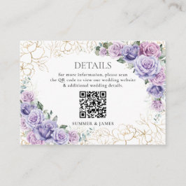 Lila Lilac Lavender Floral Wedding Details QR Begleitkarte