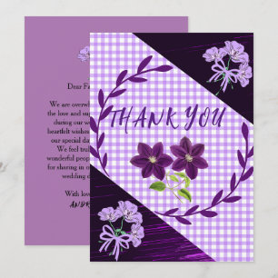 Lila Lilac Modern Boho Trendy Wedding Vielen Dank Dankeskarte