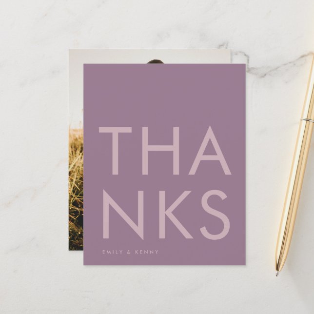 Lila Lilac Modern Monogram Bold Wedding (Vorderseite/Rückseite Beispiel)