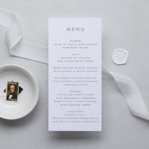 Lila Lilac Modern Monogram Bold Wedding Menükarte