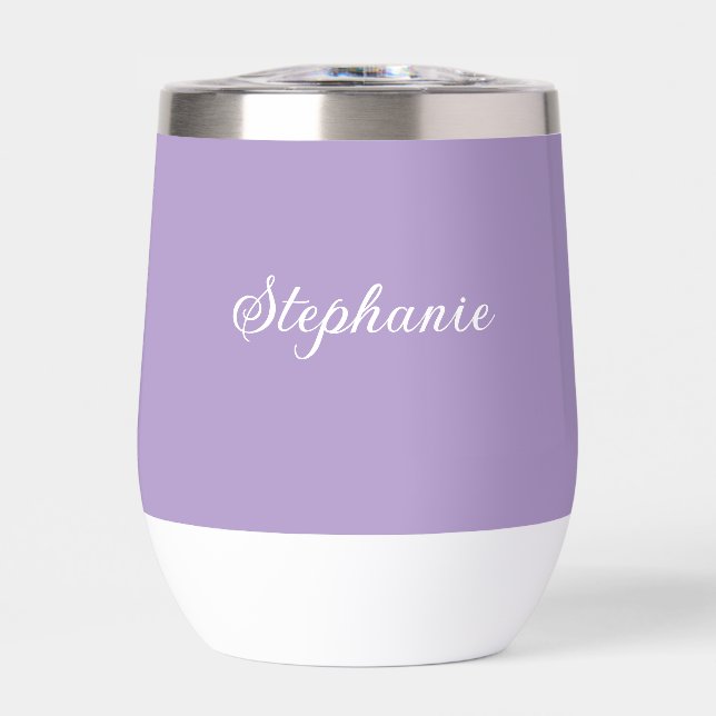 Lila Lilac Name Modernes, elegantes Monogramm Boho (Vorderseite)