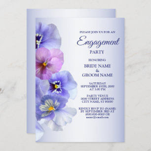 Lila Lilac Pansy floral Rustikale Engagement Parte Einladung