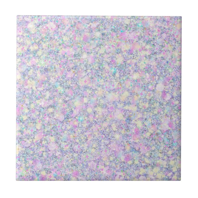 Lila Lilac Pink Opaleszenz Imitate Glitzer Solid Fliese (Vorderseite)