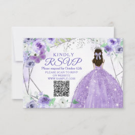 Lila Lilac Quinceañera 15 Anos RSVP Karte