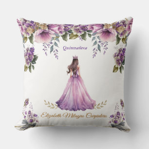 Lila Lilac Quinceañera Pillow Kissen