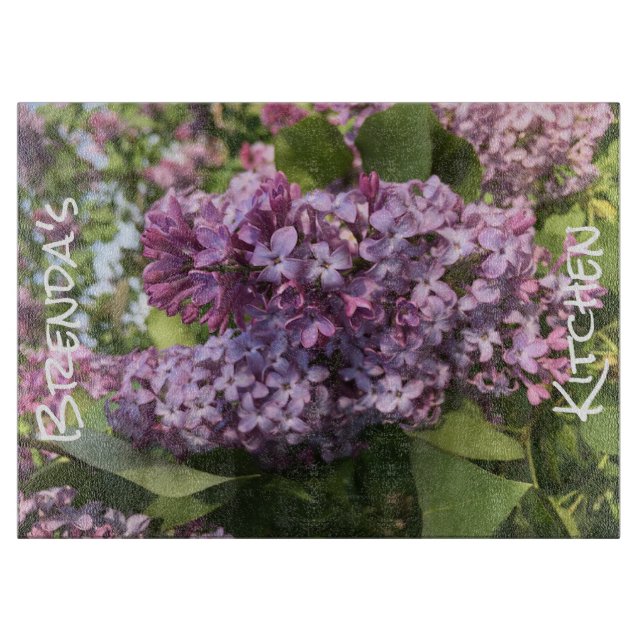 Lila Lilac-Schneidboard, Personalisiert Schneidebrett (Vorderseite)