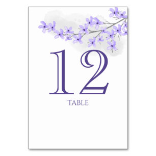 Lila Lilac Tischnummer Card
