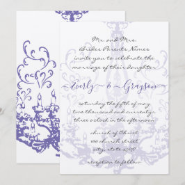 Lila Lilac Vintage antike Kronleuchter Hochzeit I Einladung