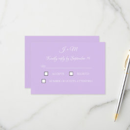 Lila Lilac Violet Einfach Minimalistisch Modernes  RSVP Karte