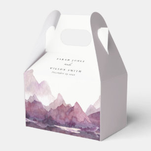 Lila Lilac Watercolor Bergsee Hochzeit Geschenkschachtel