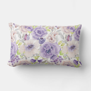 Lila Lilac Watercolor Floral Botanisch Lendenkissen
