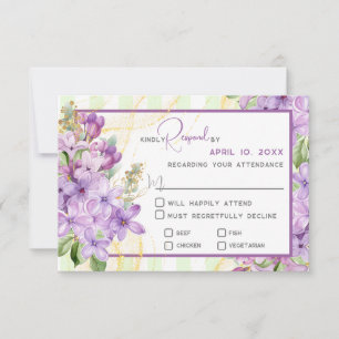Lila Lilac Wedding Response Card RSVP Karte