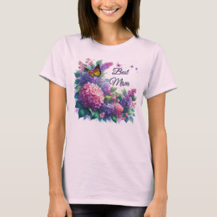 Lila Lilacs Beste Mama Blumenstrauß T - Shirt
