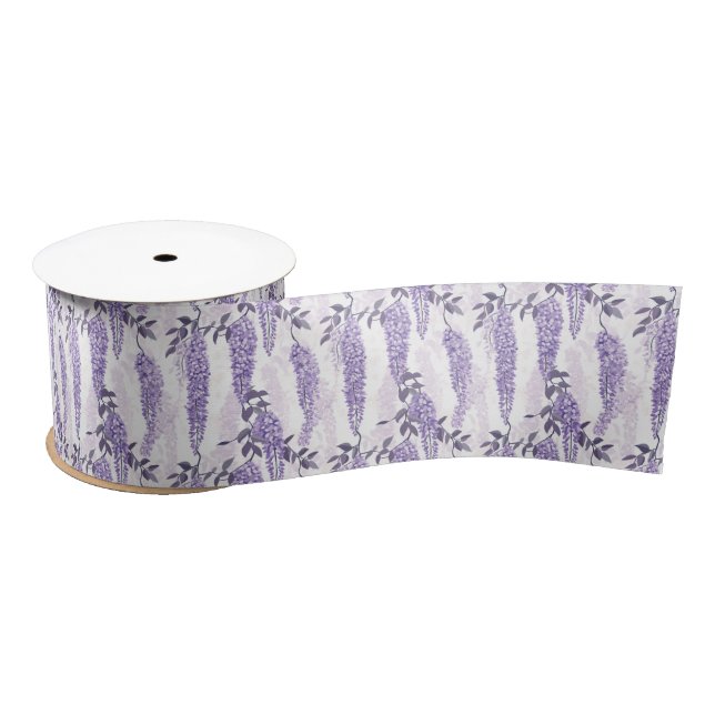 Lila Lilacs floral Satinband (Spule)
