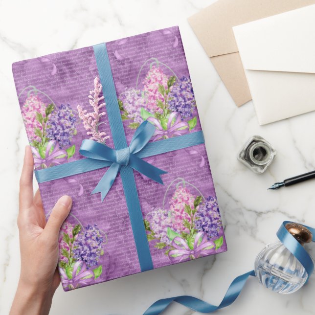 Lila Lilacs Geschenkpapier (Schenken)
