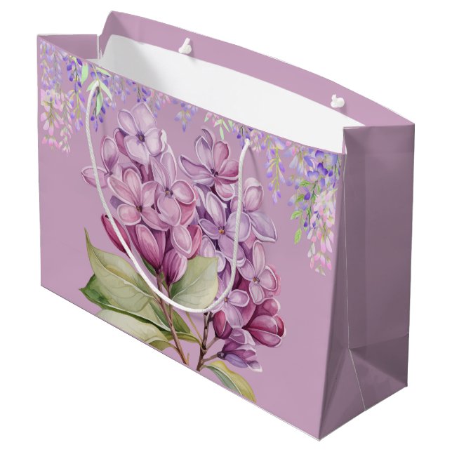 Lila Lilacs Große Geschenktüte (Rückseite Schrägansicht)