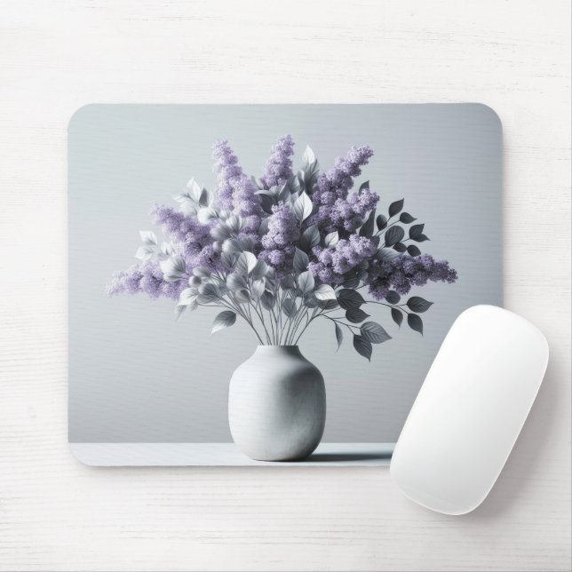 Lila Lilacs und Silberleaf Bouquet Mousepad (Mit Mouse)