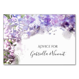 Lila Lilacs Watercolor Hochzeitsratgeber Karten