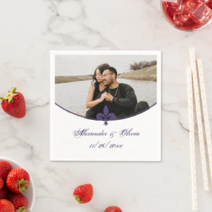 Lila Lilie Foto Wedding Napkins Serviette