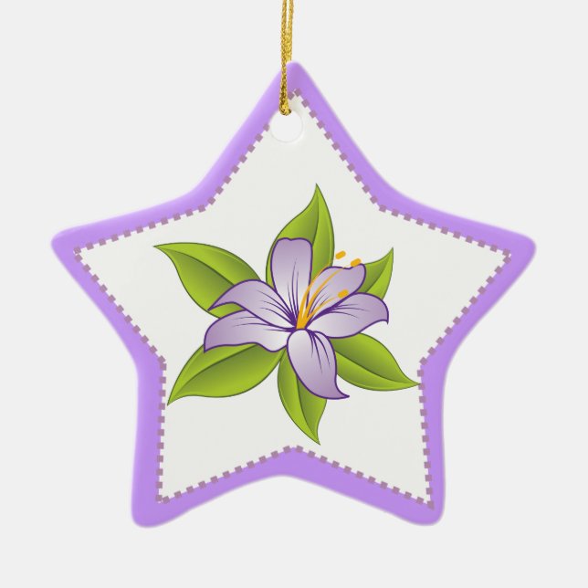 Lila Lilie Keramik Ornament (Vorne)