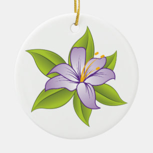 Lila Lilie Keramikornament