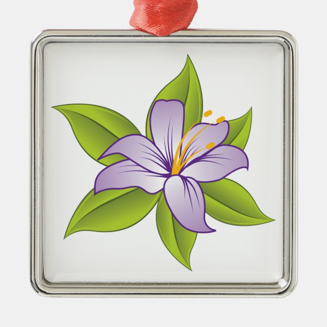 Lila Lilie Ornament Aus Metall (Vorne)