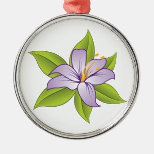 Lila Lilie Silbernes Ornament