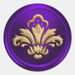 Lila Lilie Umschlag Aufkleber mit Embossed Look