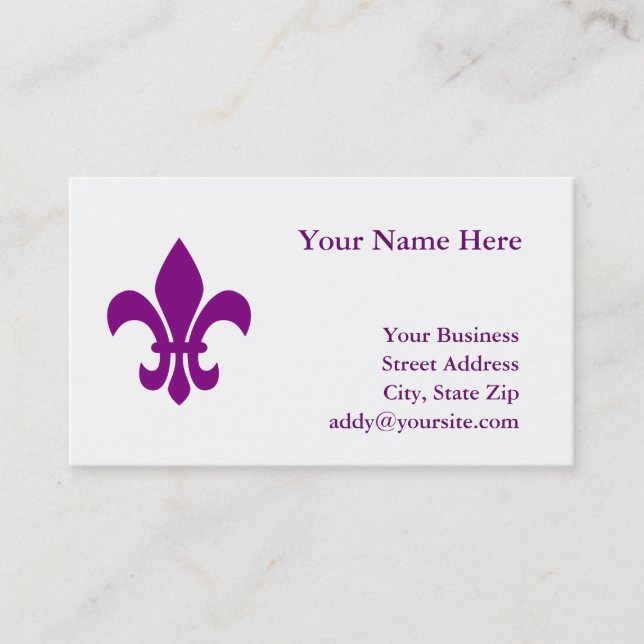 Lila Lilie Visitenkarte (Vorderseite)