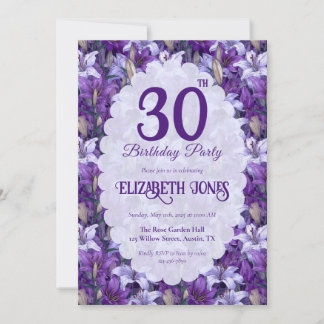 Lila Lilien Blumen Tochter Geburtstag Einladung