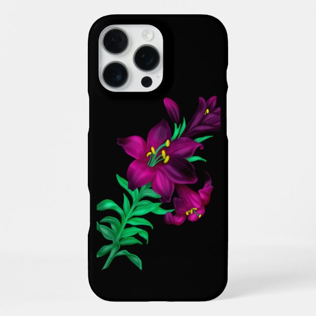 Lila Lilien  iPhone Hülle (Rückseite)