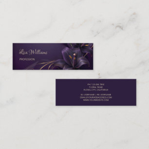 Lila Lilies 3D Blume Luxus Business Card Mini Visitenkarte