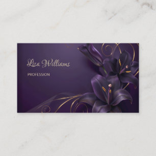 Lila Lilies Luxury Business Card Visitenkarte